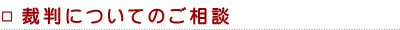 裁判についてのご相談 